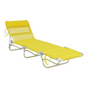 Cadeira-Espreguicadeira-Textilene-Aluminio-Amarela-Bel